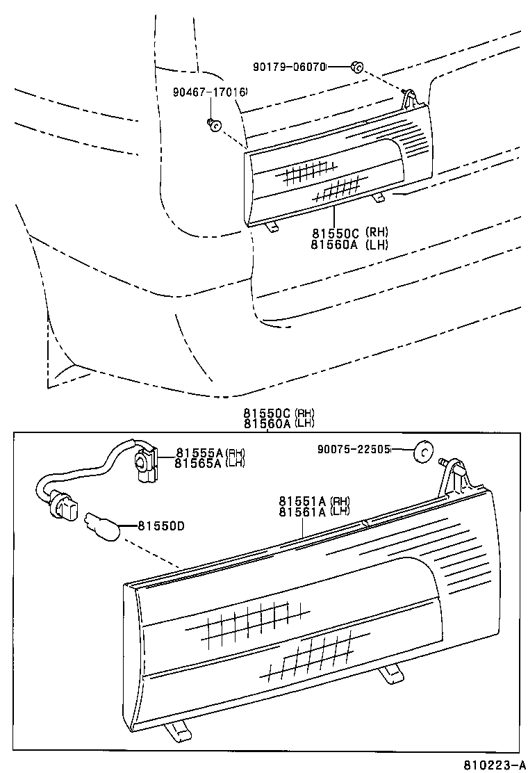 81550-26080 LAMP ASSY, REAR COMBINATION, RH product image