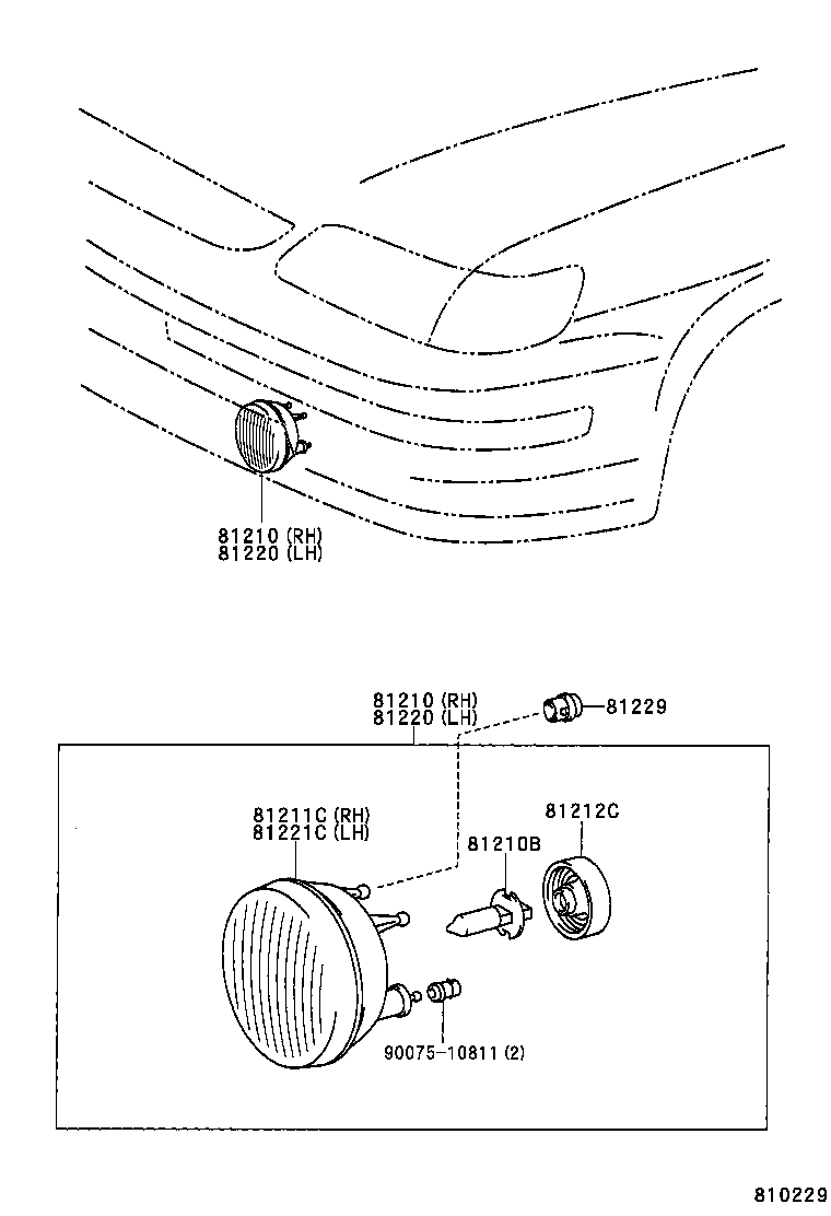 90075-65003 COVER, FOG LAMP product image