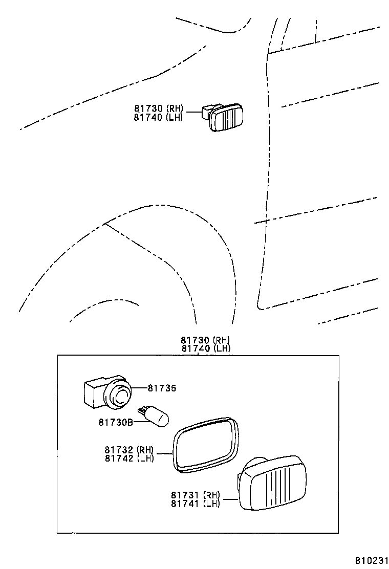 81731-05010 LENS, SIDE TURN SIGNAL LAMP, RH product image