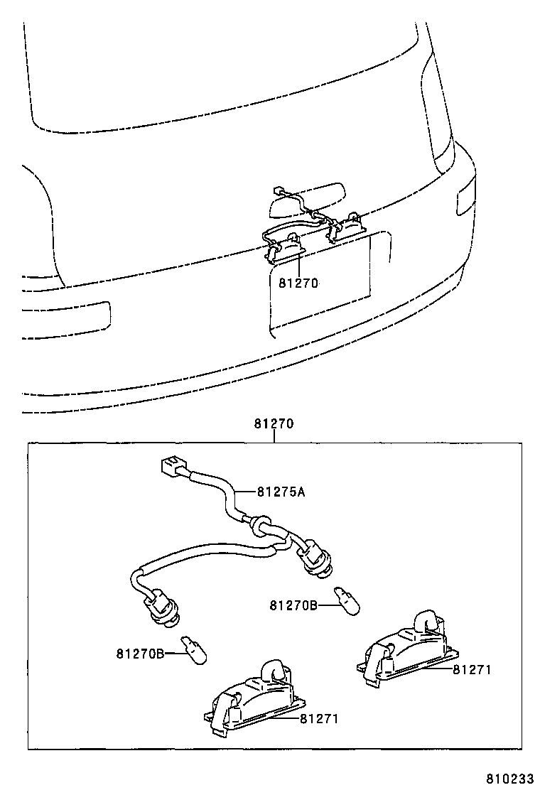 81275-12490 CORD, LICENSE PLATE LAMP product image