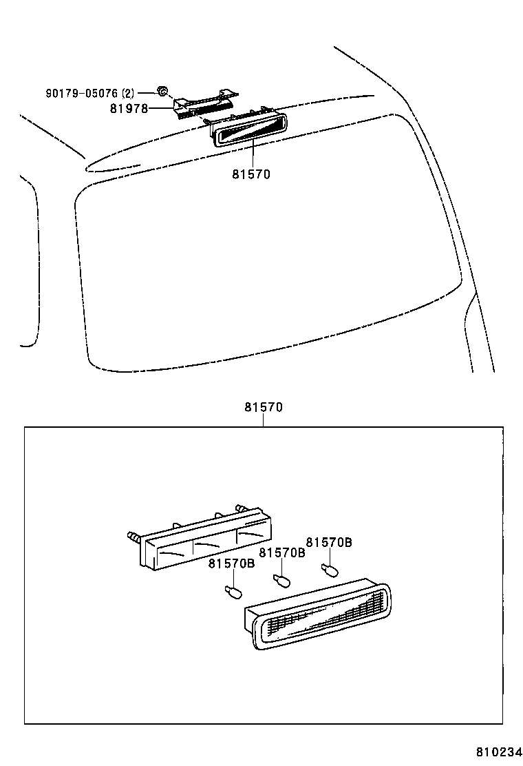 81570-13130 LAMP ASSY, CENTER STOP product image