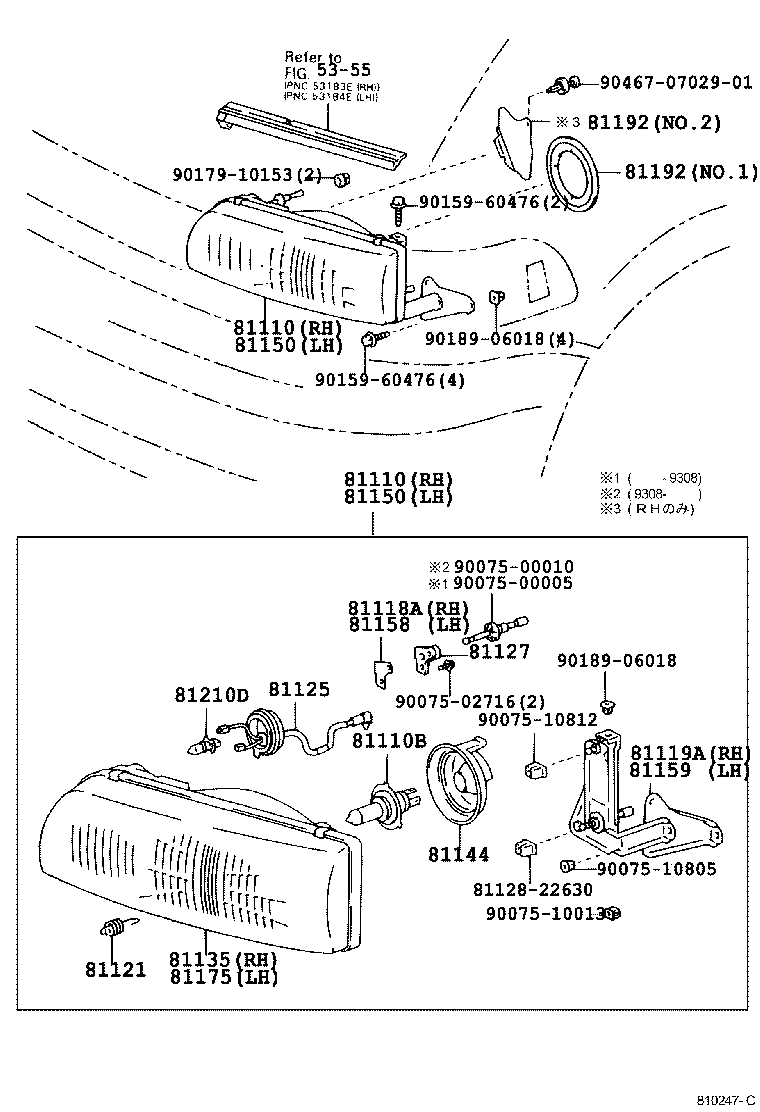 81130-28290 UNIT ASSY, HEADLAMP, RH product image
