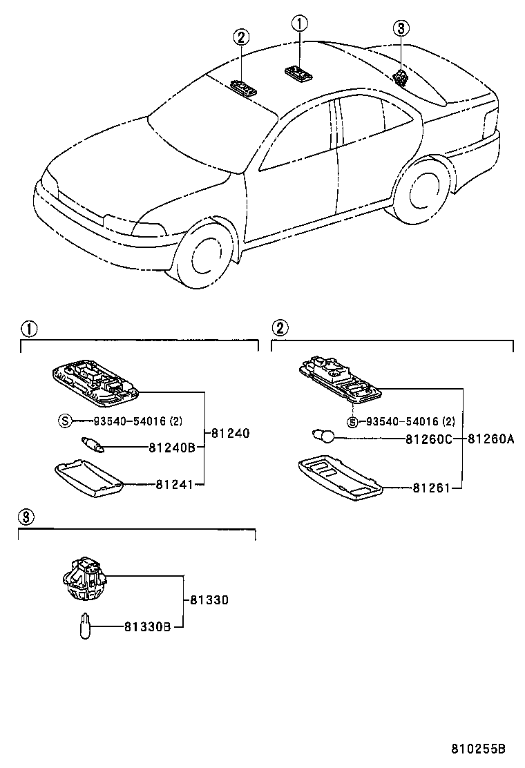 Toyota 81240-02010-J1 LAMP ASSY, ROOM, NO.1