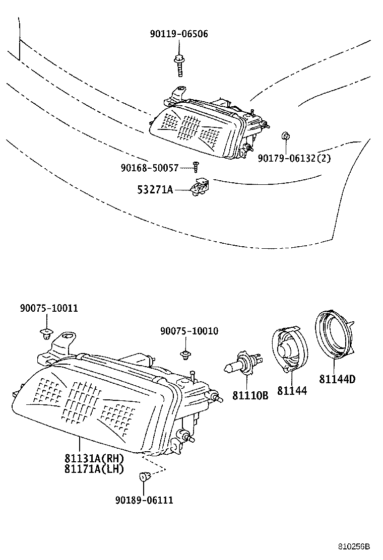 81130-13170 UNIT, HEADLAMP, RH product image