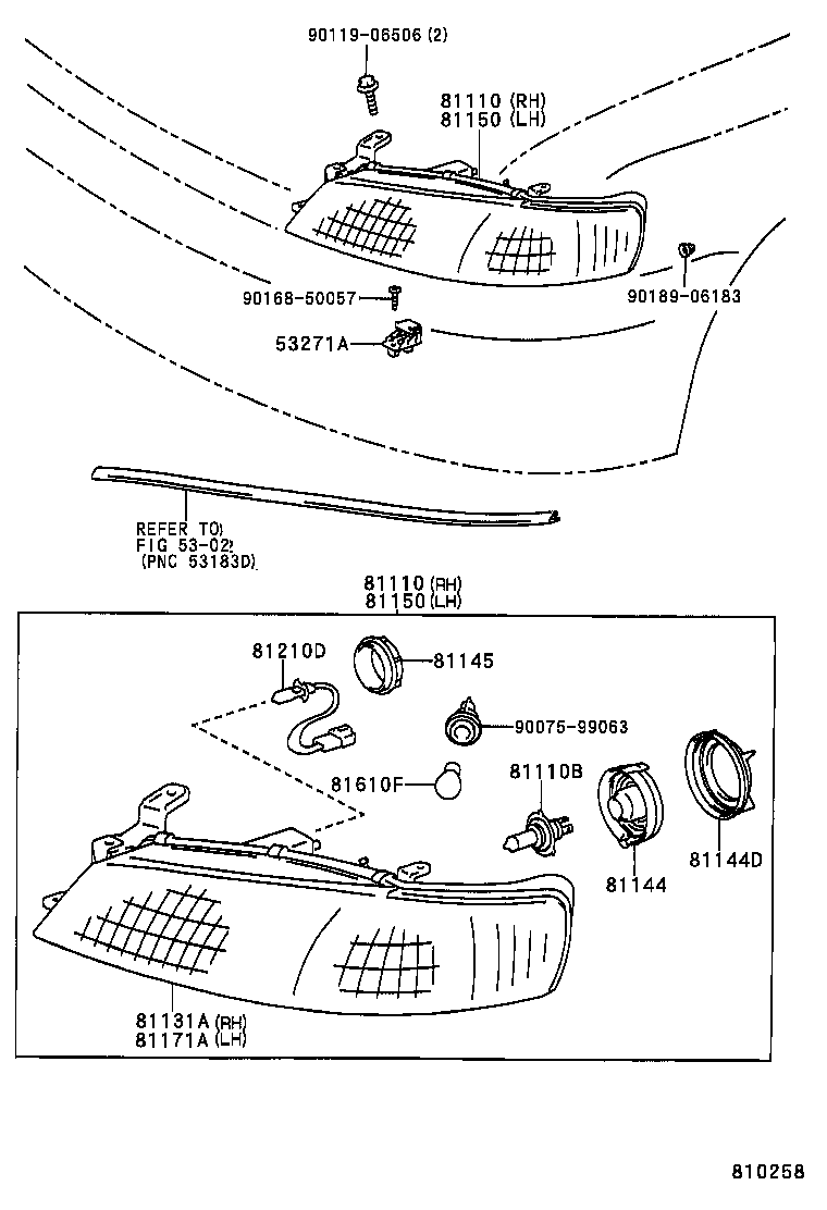 90075-99065 COVER, HEADLAMP, NO.2 product image