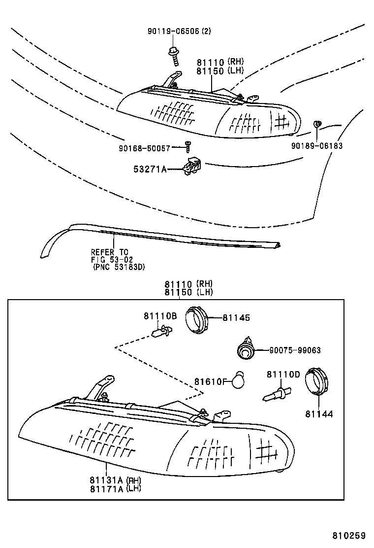 90075-99090 COVER, HEADLAMP, NO.1 product image