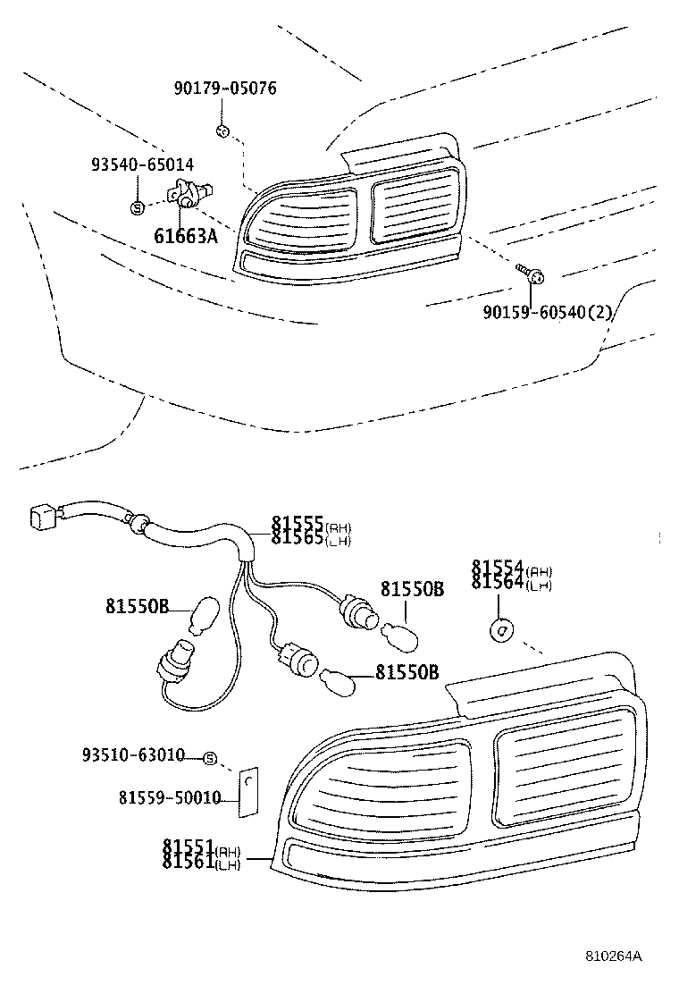 81585-12020 SOCKET & WIRE, REAR LAMP product image