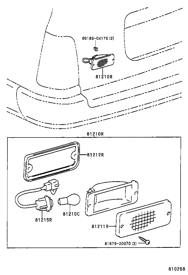 81210-13030 LAMP ASSY, REAR FOG product image