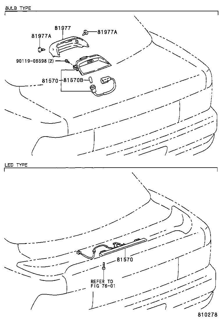 81570-13080 LAMP ASSY, CENTER STOP product image
