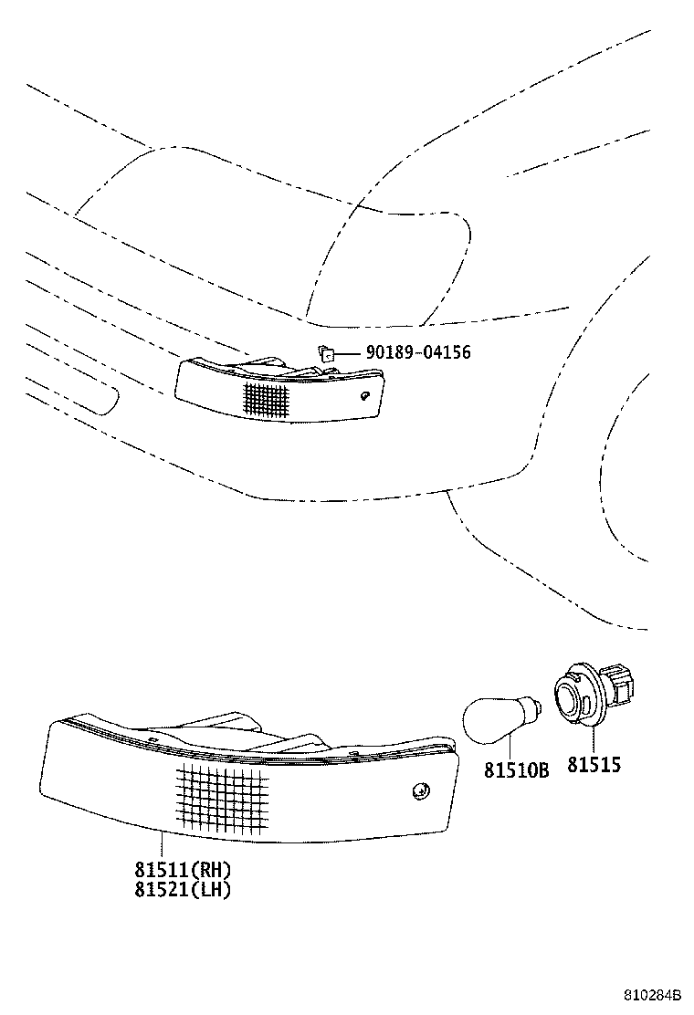 81511-13070 LENS, FRONT TURN SIGNAL LAMP, RH product image