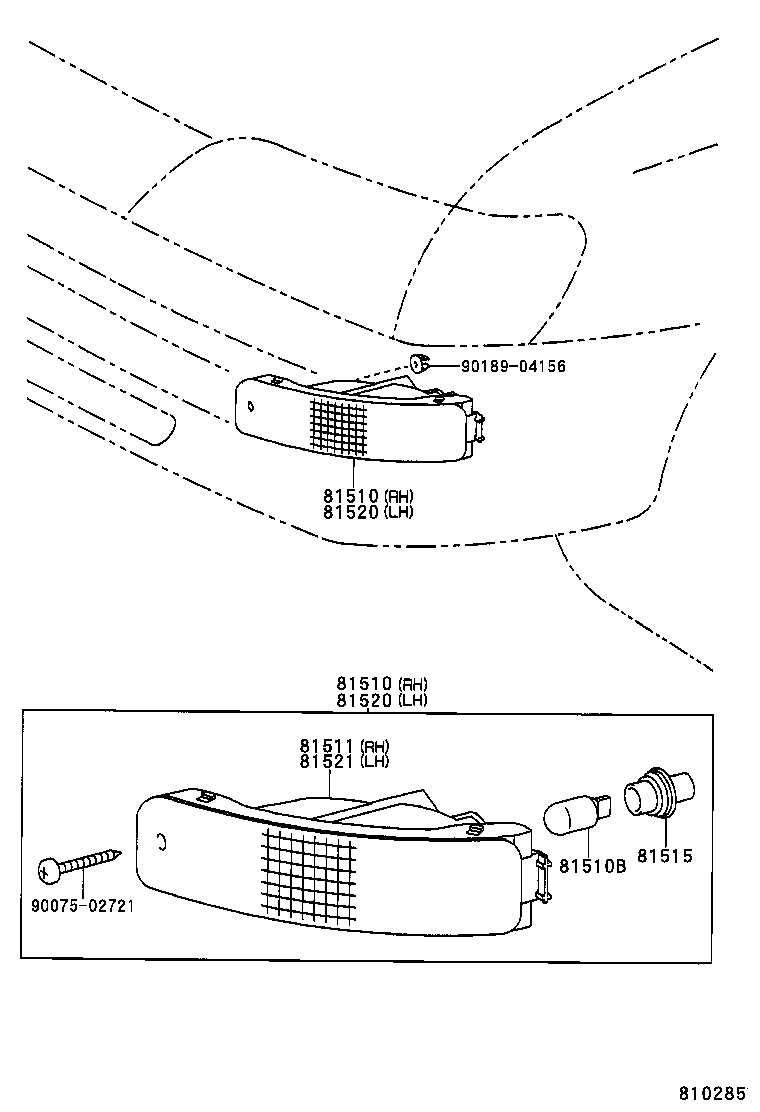 81510-13060 LAMP ASSY, FRONT TURN SIGNAL, RH product image