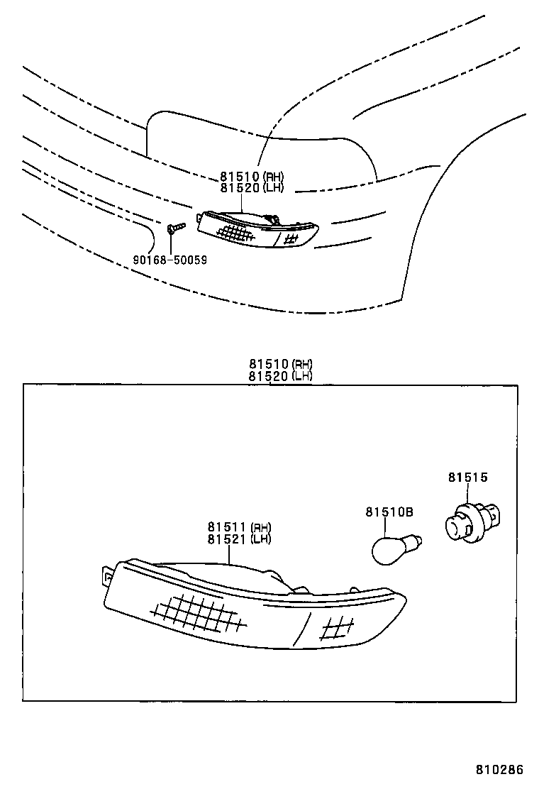 81510-12730 LAMP ASSY, FRONT TURN SIGNAL, RH product image