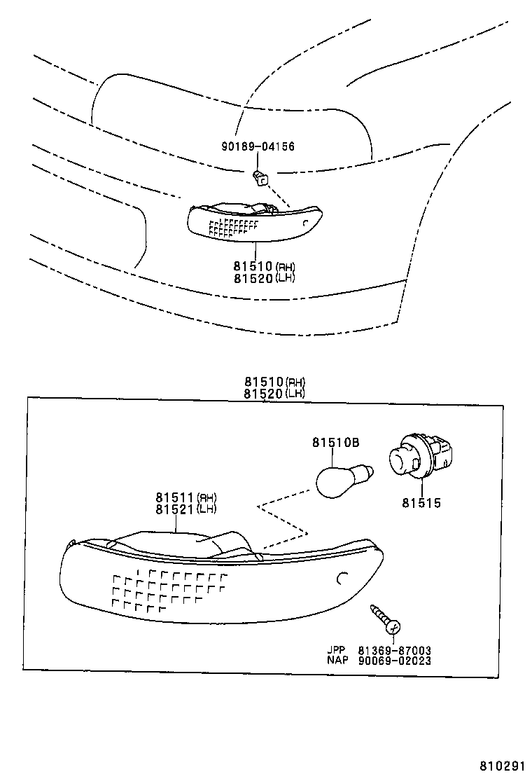 81520-02030 LAMP ASSY, FRONT TURN SIGNAL, LH product image