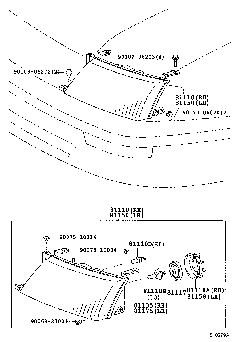 81130-AC030 UNIT ASSY, HEADLAMP, RH product image