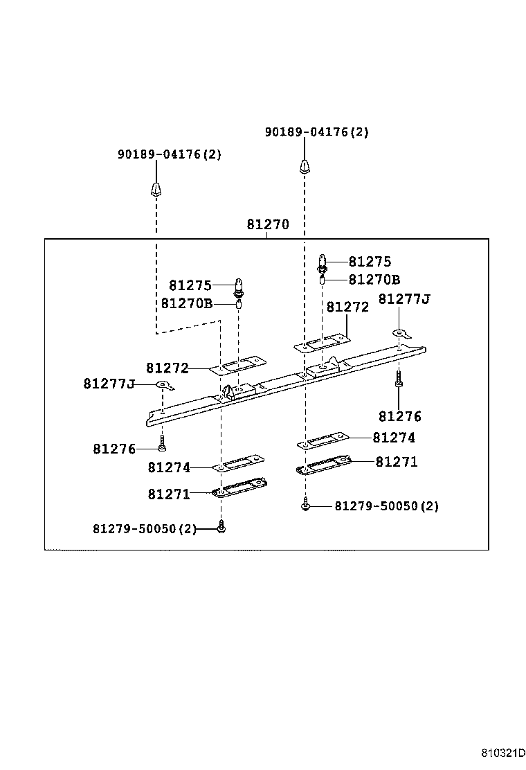 Toyota 81274-50050 GASKET, LICENSE PLATE LAMP BODY