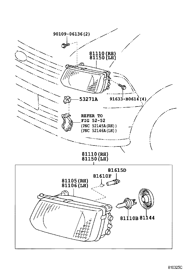 81105-26201 HOUSING SUB-ASSY, HEADLAMP, RH product image