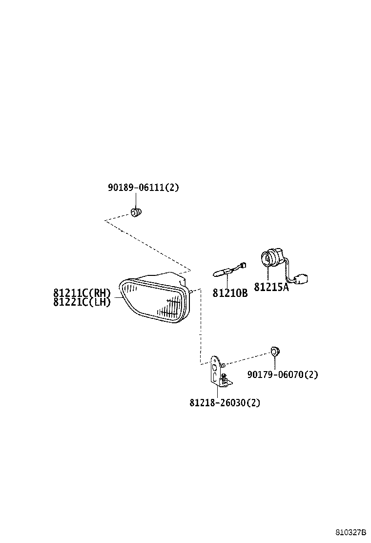 81211-26020 LAMP UNIT, FOG LAMP, RH product image