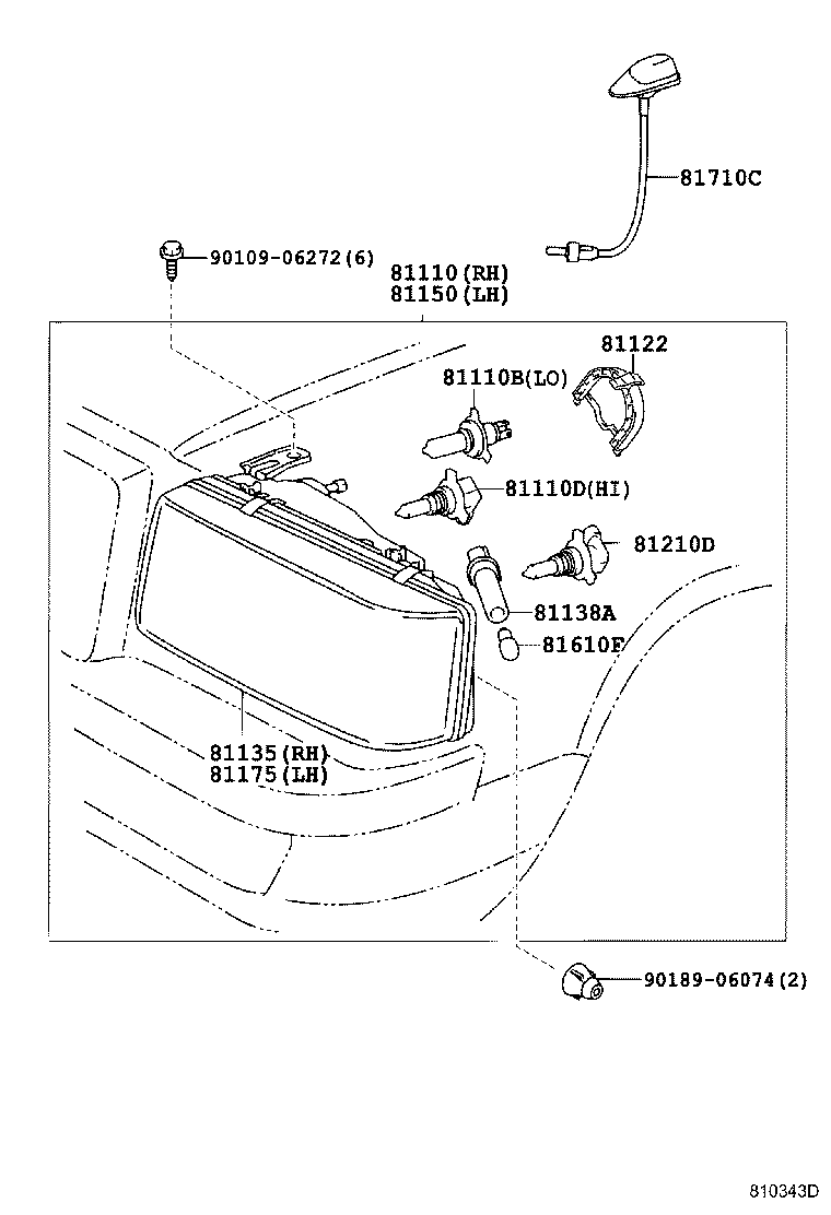 81150-40040 HEADLAMP ASSY, LH product image