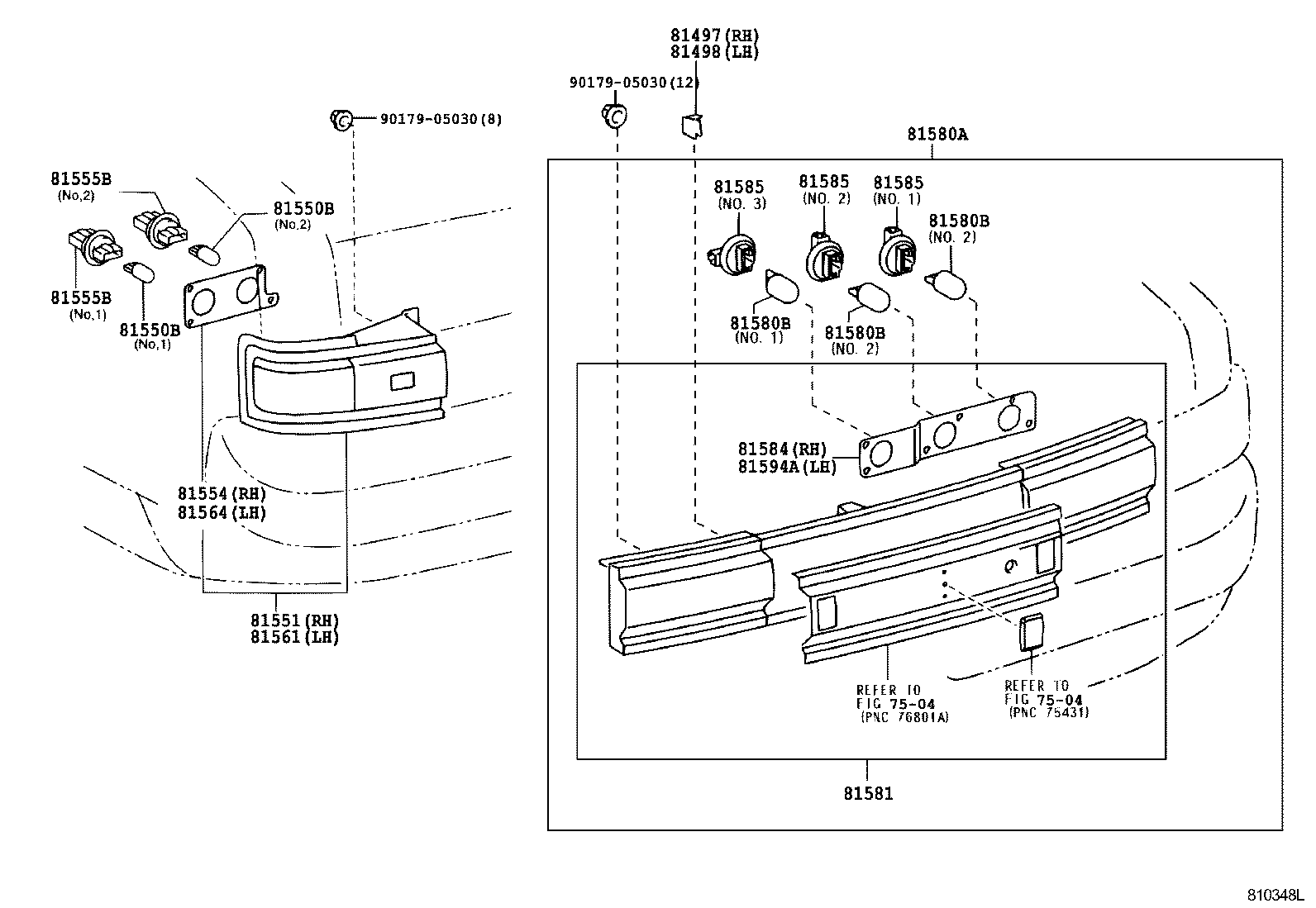 81586-40050 SOCKET & WIRE, REAR LAMP product image