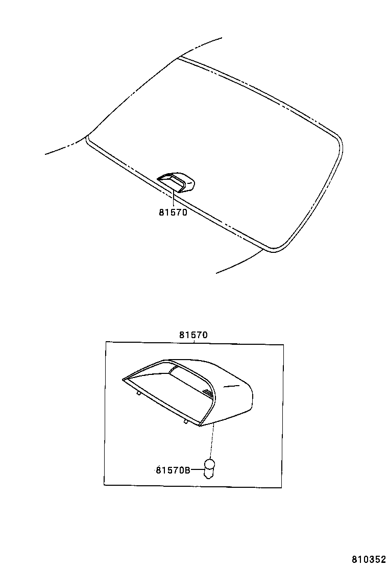 81570-12290 LAMP ASSY, CENTER STOP product image