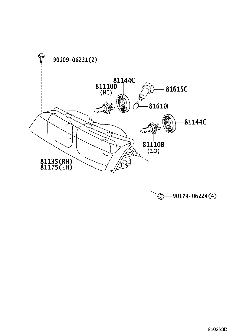 81070-33360 UNIT ASSY, HEADLAMP, LH product image