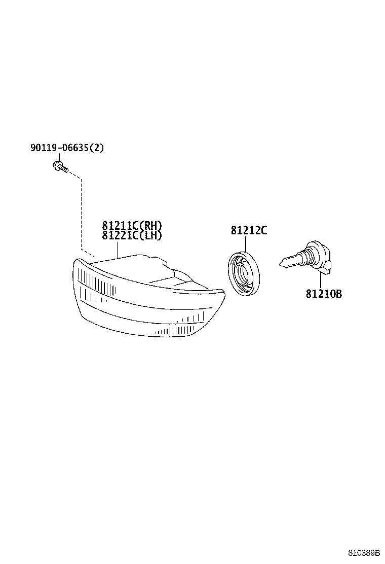81211-33050 LAMP UNIT, FOG LAMP, RH product image