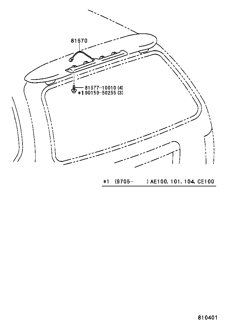 81570-13150 LAMP ASSY, CENTER STOP product image