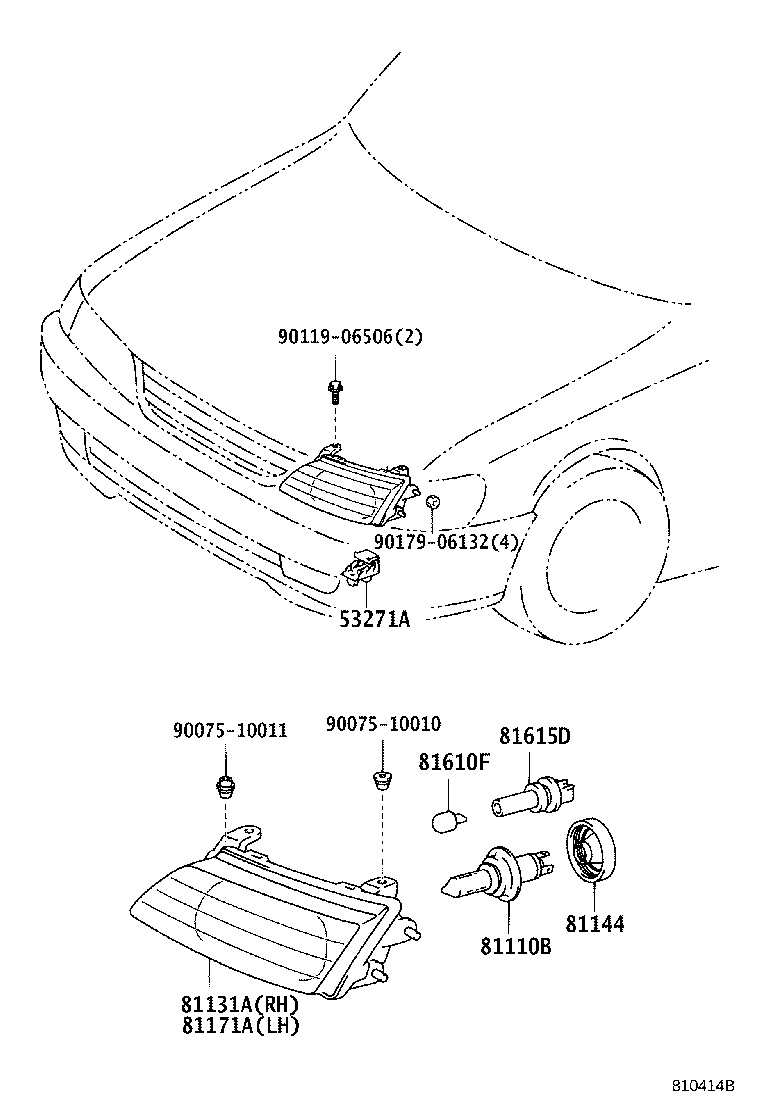 81130-13170 UNIT, HEADLAMP, RH product image