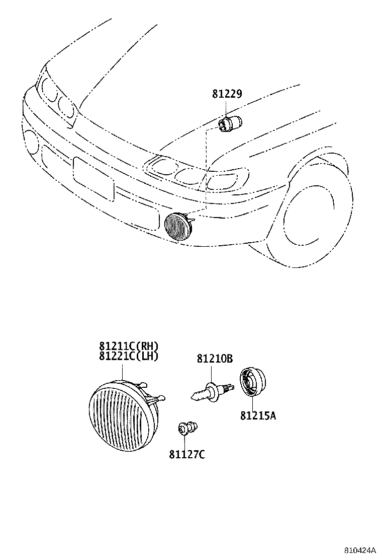 81215-12100 SOCKET & WIRE, FOG LAMP product image