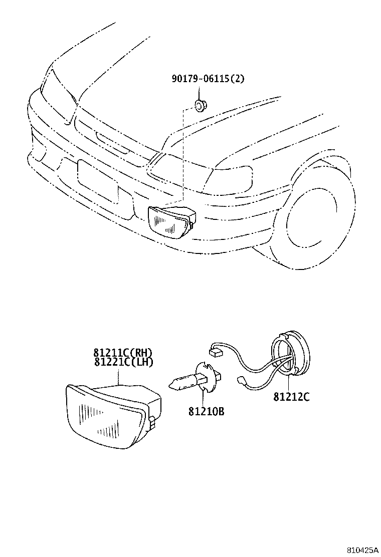 81211-13050 LAMP UNIT, FOG LAMP, RH product image