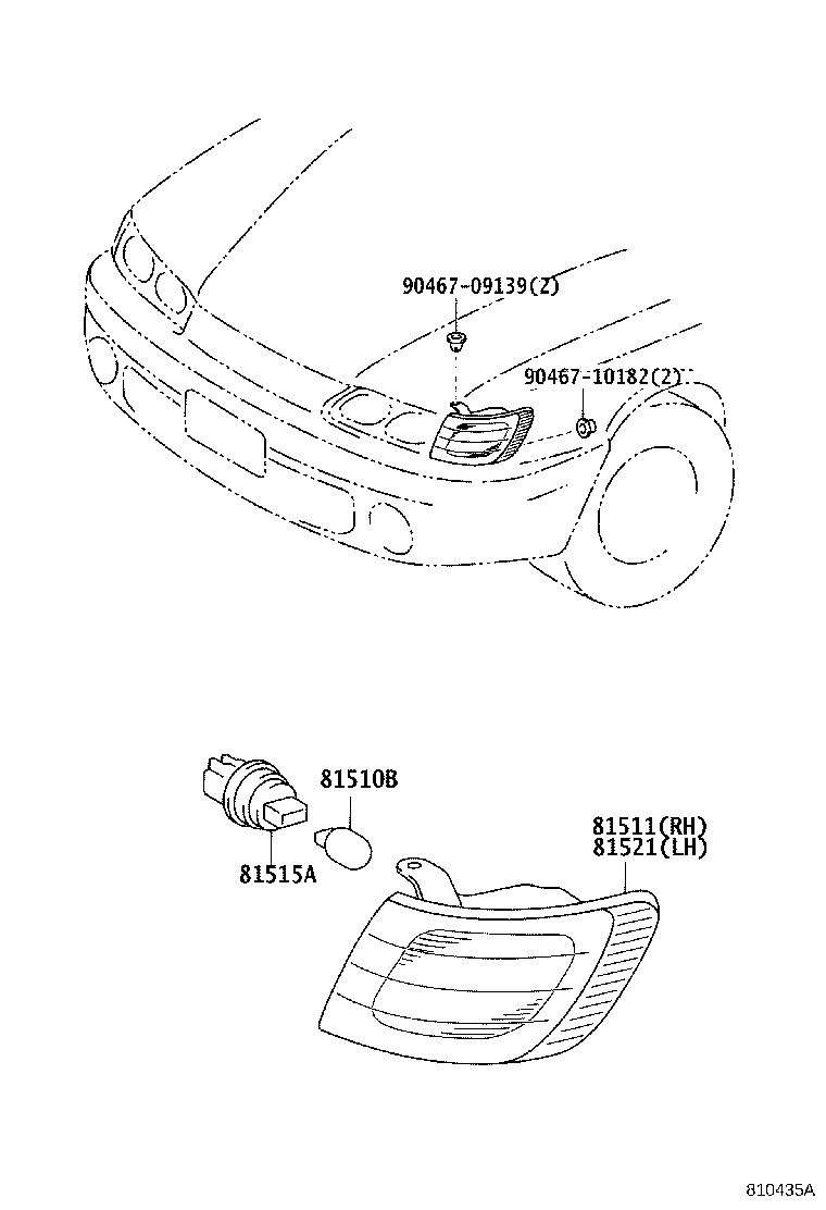 81511-12840 LENS, FRONT TURN SIGNAL LAMP, RH product image