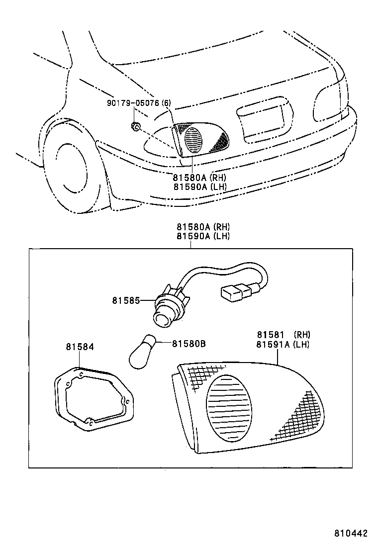 81550-13401 LAMP ASSY, REAR COMBINATION, RH product image