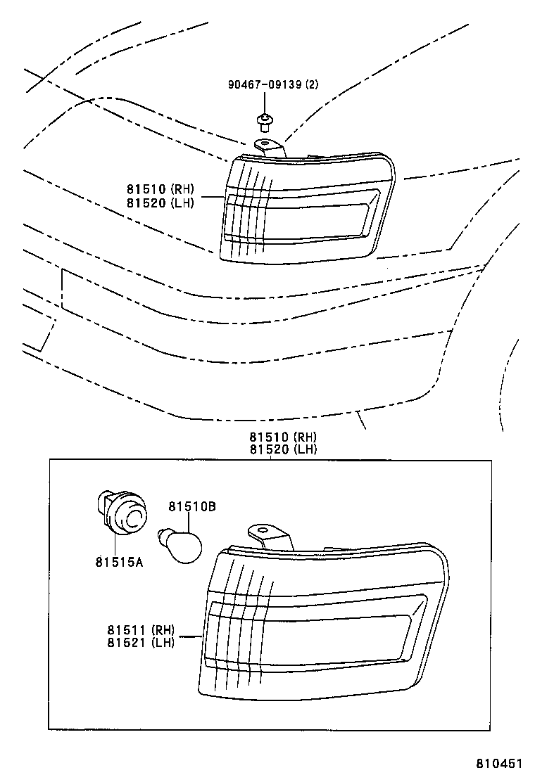 81510-12810 LAMP ASSY, FRONT TURN SIGNAL, RH product image
