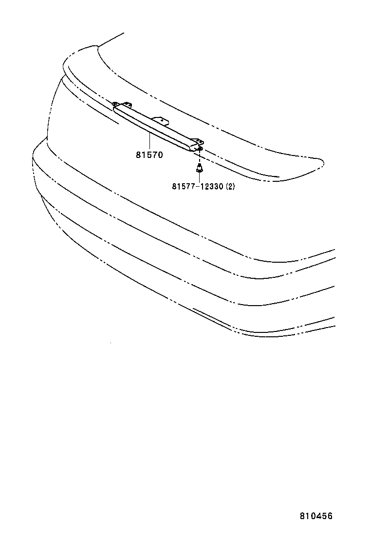 81570-12330 LAMP ASSY, CENTER STOP product image