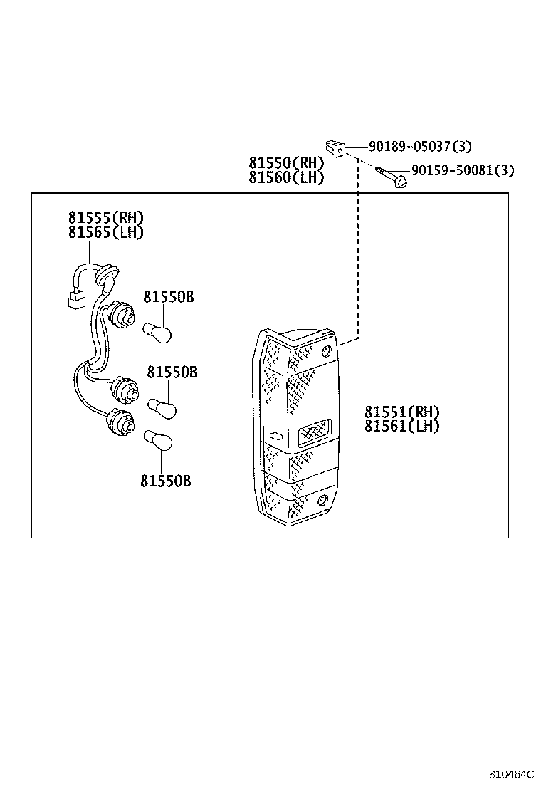 81550-60410 LAMP ASSY, REAR COMBINATION, RH product image