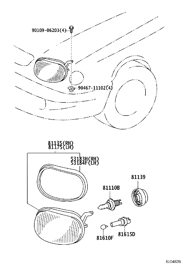 81130-13150 UNIT ASSY, HEADLAMP, RH product image
