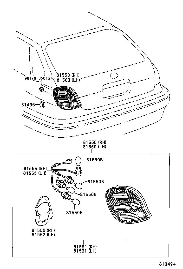 81550-02110 LAMP ASSY, REAR COMBINATION, RH product image