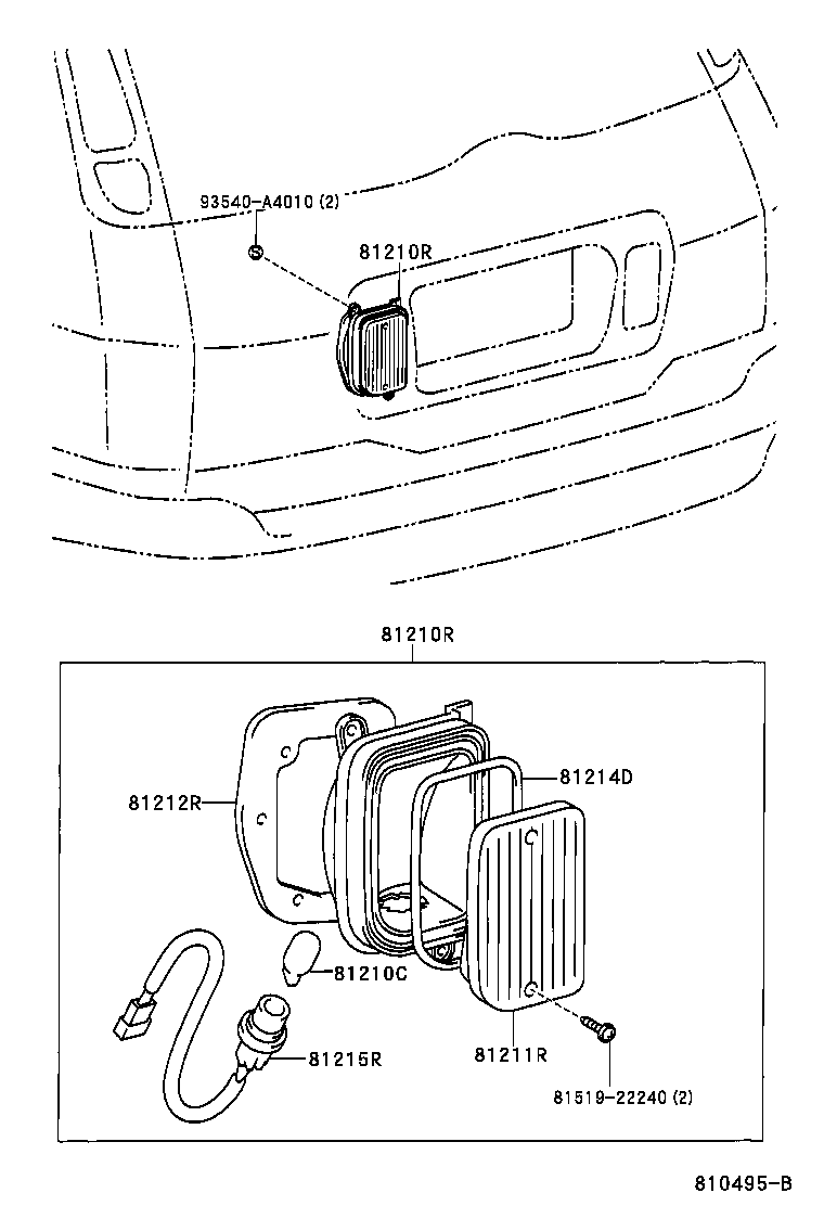 81225-13060 SOCKET & WIRE, REAR FOG LAMP product image