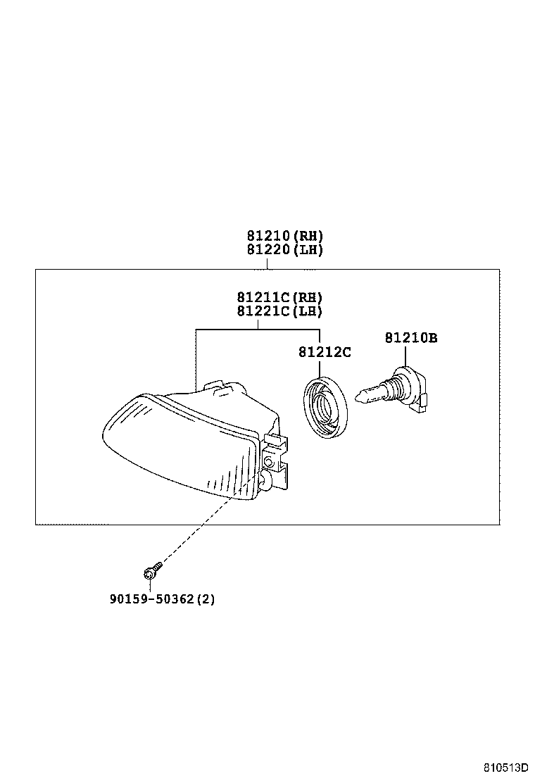 Toyota 81220-50020 LAMP ASSY, FOG, LH