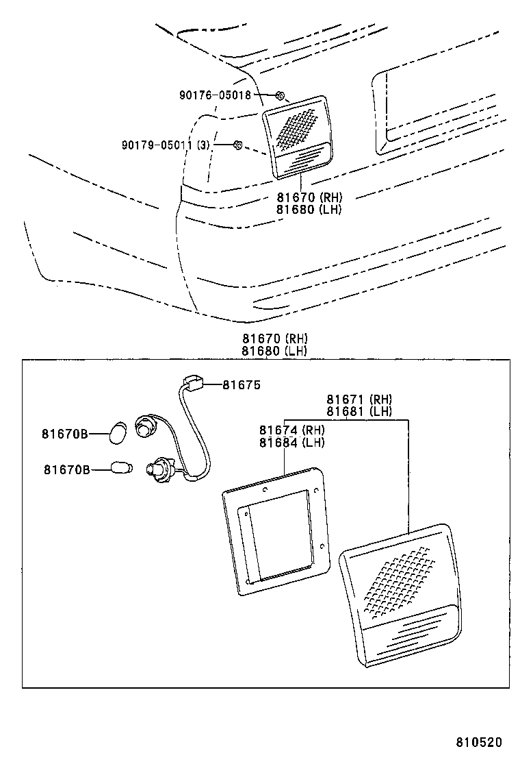 81681-32090 LENS, BACK-UP LAMP, LH product image