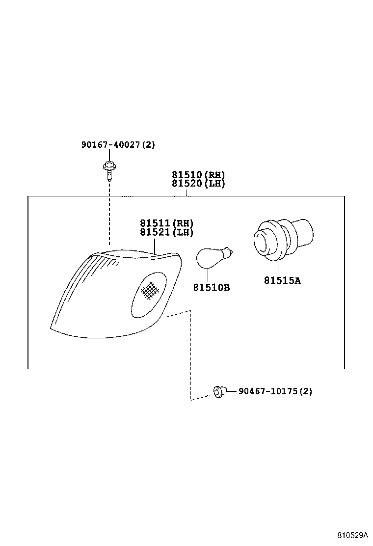 Toyota 81521-08020 LENS, FRONT TURN SIGNAL LAMP, LH