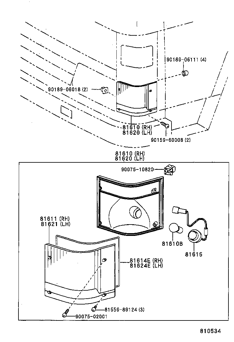 81610-37040 LAMP ASSY, PARKING & CLEARANCE, RH product image