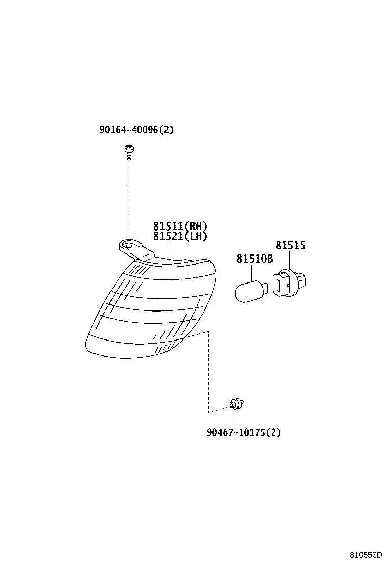 81511-50040 LENS, FRONT TURN SIGNAL LAMP, RH product image