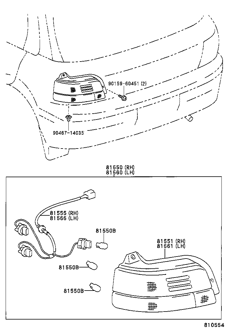 81550-10310 LAMP ASSY, REAR COMBINATION, RH product image