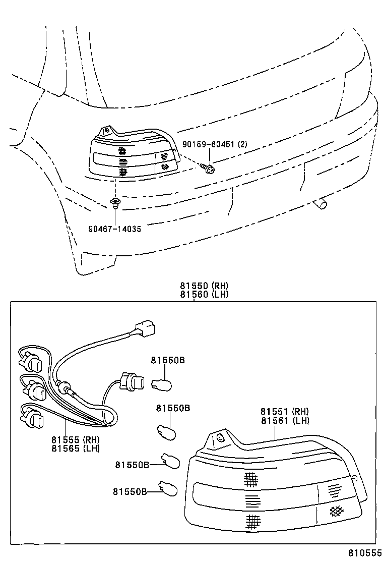 81550-10310 LAMP ASSY, REAR COMBINATION, RH product image