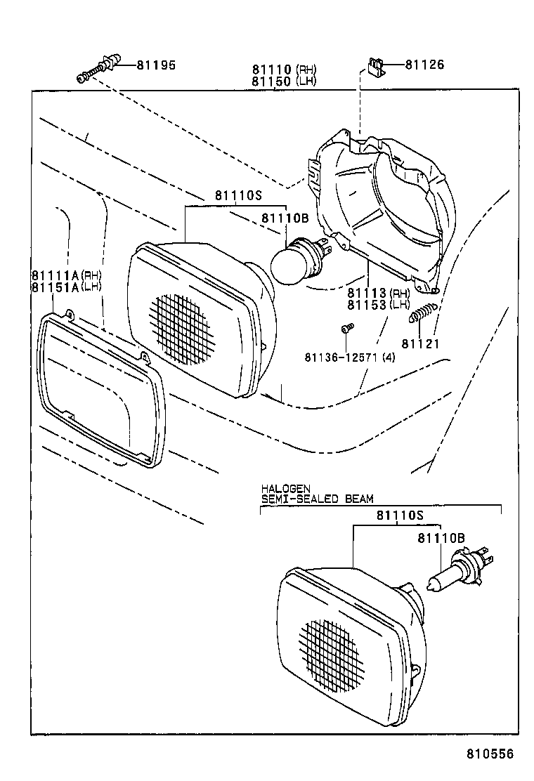 81111-89161 RING, SEALED BEAM RETAINING, NO.1 RH product image