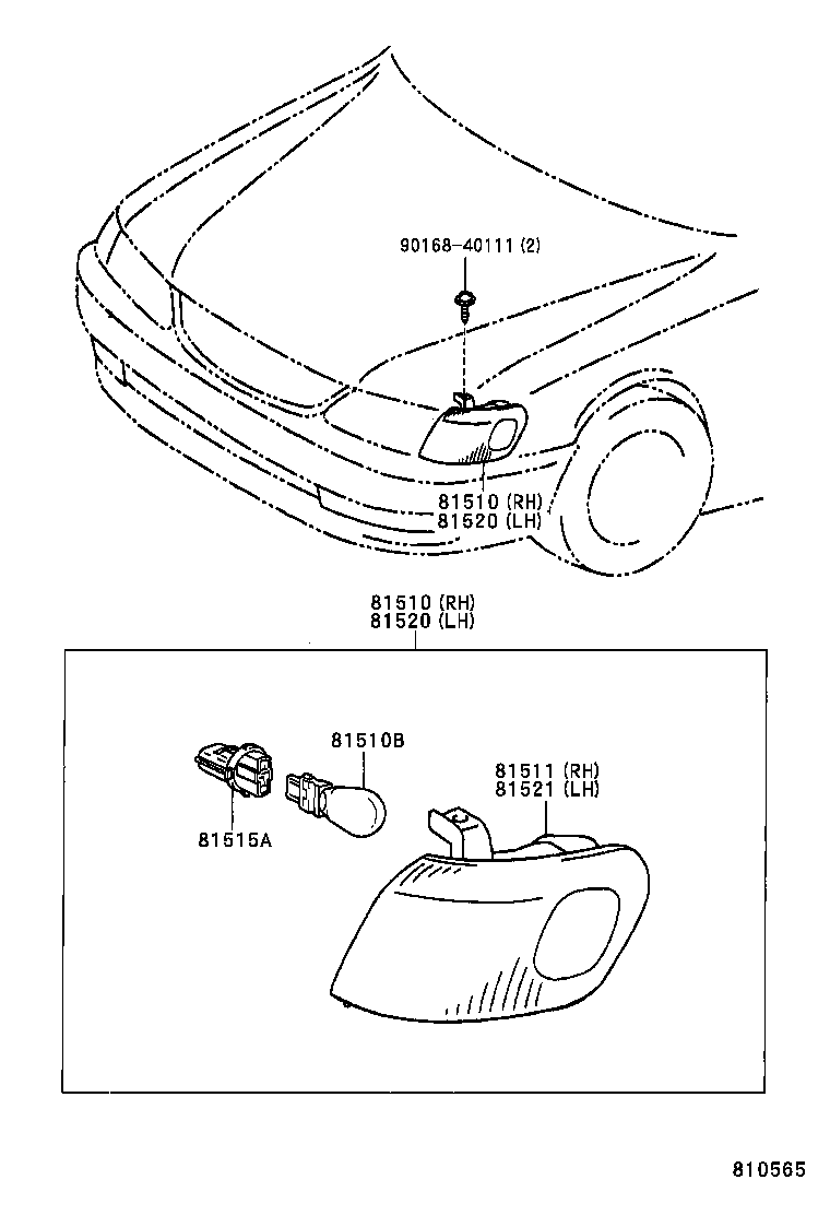 81510-02040 LAMP ASSY, FRONT TURN SIGNAL, RH product image