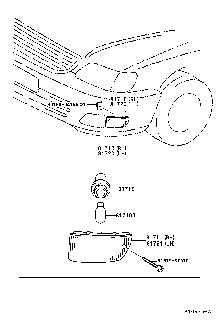 81740-50080 LAMP ASSY, FRONT MARKER, LH product image