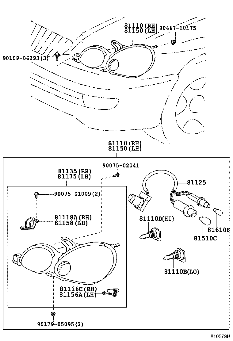 Toyota 81150-3A720 HEADLAMP ASSY, LH