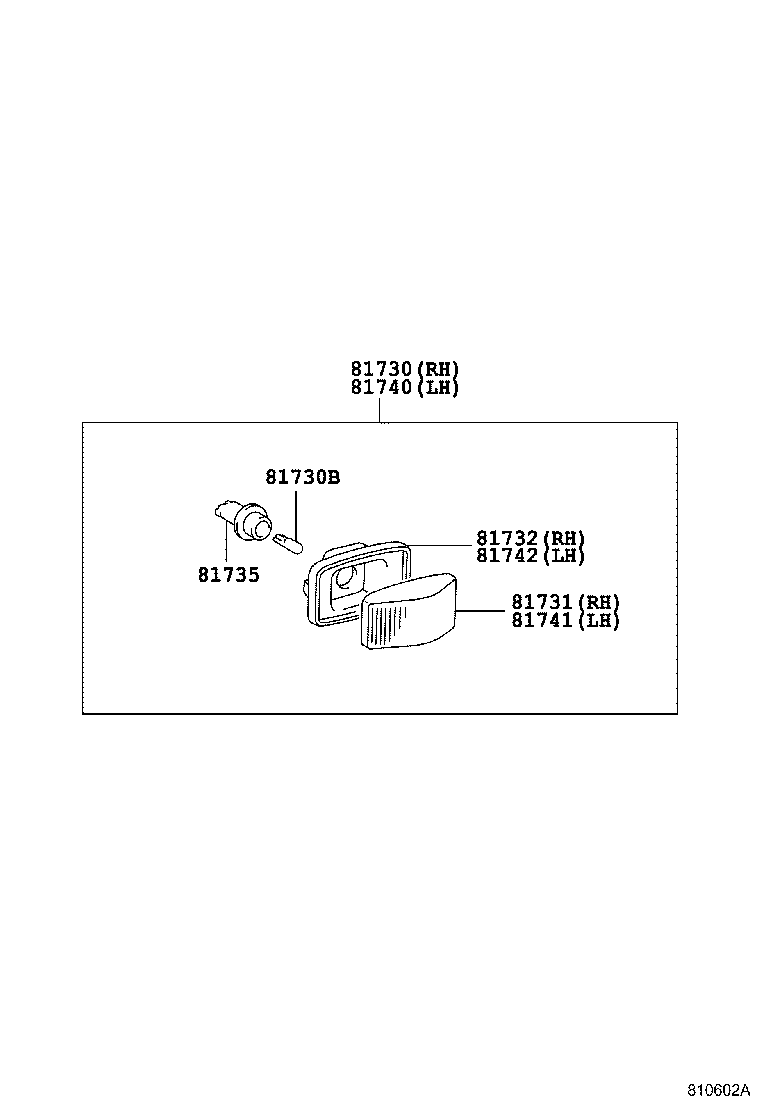 81730-50090 LAMP ASSY, SIDE TURN SIGNAL, RH product image